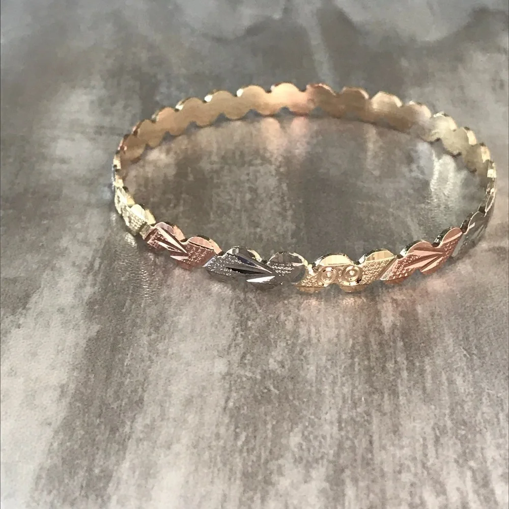 2set TriColor Gold Plated Bangle Cuff - Picture 4 of 7